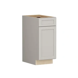 SIMPLY WOODMARK PRO Shaker Full Overlay 15 in. W. x 24 in. D x 34.5 in. H Plywood Assembled Base Kitchen Cabinet in Stone Gray