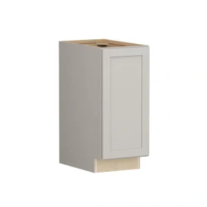 SIMPLY WOODMARK PRO Shaker Full Overlay 15 in. W. x 24 in. D x 34.5 in. H Plywood Assembled Full Height Base Kitchen Cabinet in Stone Gray