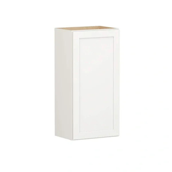 SIMPLY WOODMARK PRO Shaker Full Overlay 18 in. W x 12 in. D x 36 in. H Plywood Assembled Wall Kitchen Cabinet in Linen White