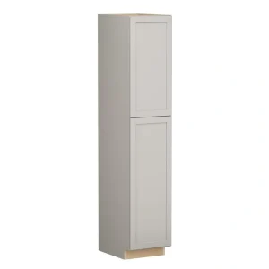 SIMPLY WOODMARK PRO Shaker Full Overlay 18 in. W x 24 in. D x 90 in. H Plywood Assembled Pantry Kitchen Cabinet in Stone Gray