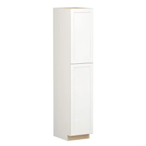 SIMPLY WOODMARK PRO Shaker Full Overlay 18 in. W x 24 in. D x 90 in. H Plywood Assembled Utility Kitchen Cabinet in Linen White