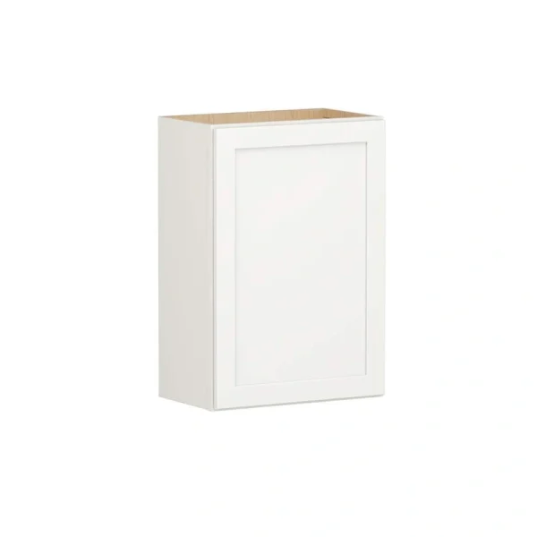 SIMPLY WOODMARK PRO Shaker Full Overlay 21 in. W x 12 in. D x 30 in. H Plywood Assembled Wall Kitchen Cabinet in Linen White