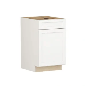 SIMPLY WOODMARK PRO Shaker Full Overlay 21 in. W. x 24 in. D x 34.5 in. H Plywood Assembled Base Kitchen Cabinet in Linen White