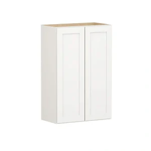 SIMPLY WOODMARK PRO Shaker Full Overlay 24 in. W x 12 in. D x 36 in. H Plywood Assembled Wall Kitchen Cabinet in Linen White