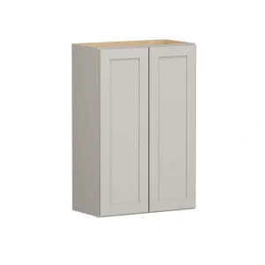 SIMPLY WOODMARK PRO Shaker Full Overlay 24 in. W x 12 in. D x 36 in. H Plywood Assembled Wall Kitchen Cabinet in Stone Gray