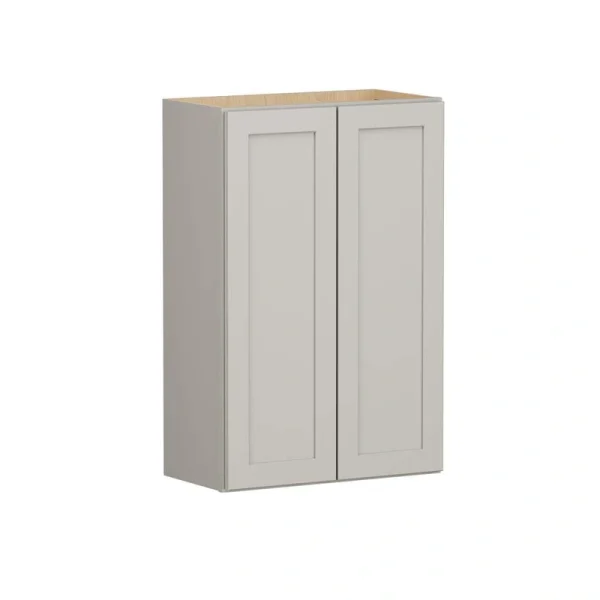 SIMPLY WOODMARK PRO Shaker Full Overlay 24 in. W x 12 in. D x 36 in. H Plywood Assembled Wall Kitchen Cabinet in Stone Gray