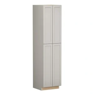 SIMPLY WOODMARK PRO Shaker Full Overlay 24 in. W x 24 in. D x 96 in. H Plywood Assembled Pantry Kitchen Cabinet in Stone Gray