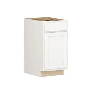 SIMPLY WOODMARK PRO Shaker Partial Overlay 18 in. W x 24 in. D x 34.5 in. H Plywood Assembled Base Kitchen Cabinet in Linen White
