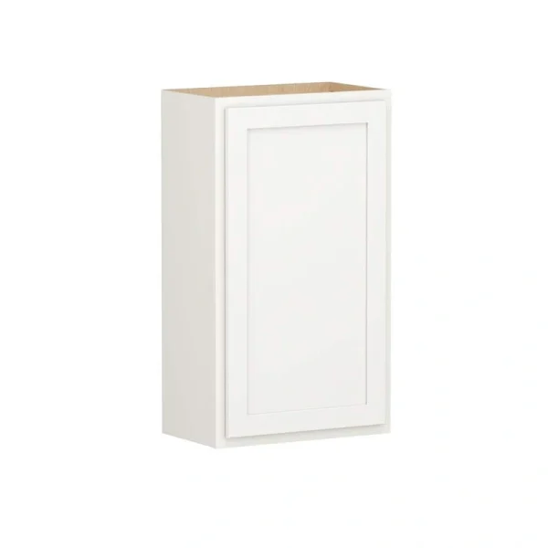 SIMPLY WOODMARK PRO Shaker Partial Overlay 21 in. W x 12 in. D x 36 in. H Plywood Assembled Wall Kitchen Cabinet in Linen White