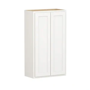 SIMPLY WOODMARK PRO Shaker Partial Overlay 24 in. W x 12 in. D x 42 in. H Plywood Assembled Wall Kitchen Cabinet in Linen White