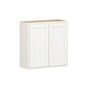 SIMPLY WOODMARK PRO Shaker Partial Overlay 30 in. W x 12 in. D x 30 in. H Plywood Assembled Wall Kitchen Cabinet in Linen White
