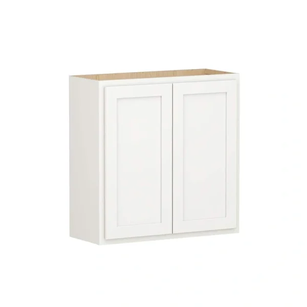SIMPLY WOODMARK PRO Shaker Partial Overlay 30 in. W x 12 in. D x 30 in. H Plywood Assembled Wall Kitchen Cabinet in Linen White