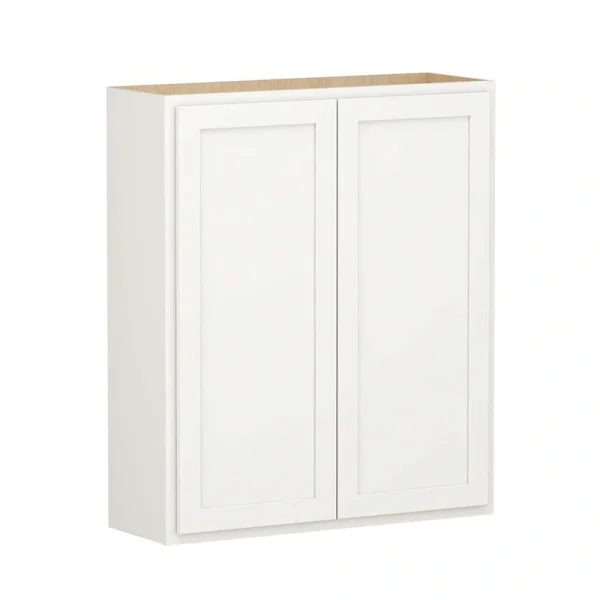 SIMPLY WOODMARK PRO Shaker Partial Overlay 36 in. W x 12 in. D x 42 in. H Plywood Assembled Wall Kitchen Cabinet in Linen White