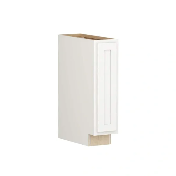 SIMPLY WOODMARK PRO Shaker Partial Overlay 9 in. W x 24 in. D x 34.5 in. H Plywood Assembled Full Height Base Kitchen Cabinet in Linen White