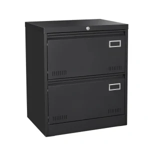 SINOFURN Black 2-Drawer 23.6-in File Cabinet