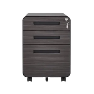 SINOFURN Black 3-Drawer 15.8-in File Cabinet T726917444