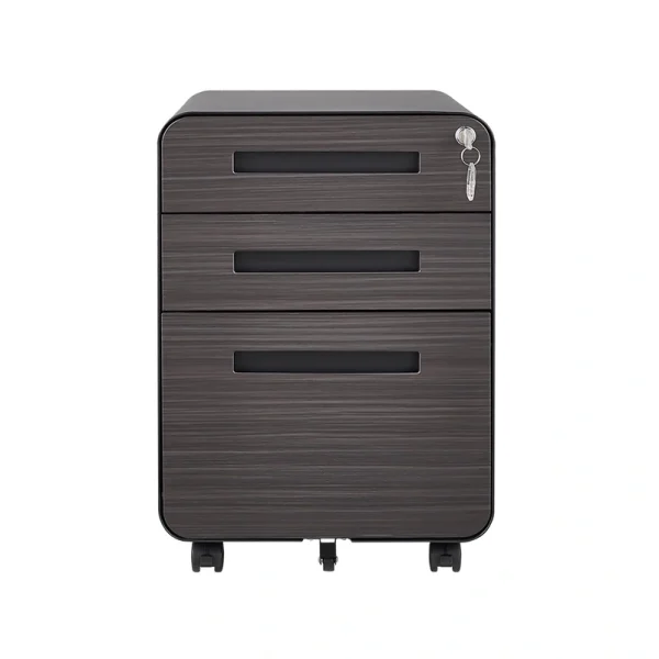 SINOFURN Black 3-Drawer 15.8-in File Cabinet T726917444