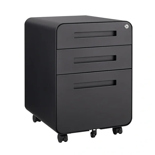 SINOFURN Black 3-Drawer 15.8-in File Cabinet T726917446