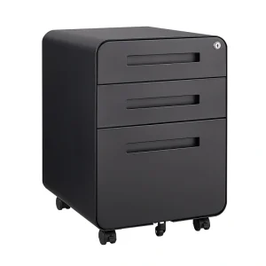 SINOFURN Black 3-Drawer 15.8-in File Cabinet T726917460