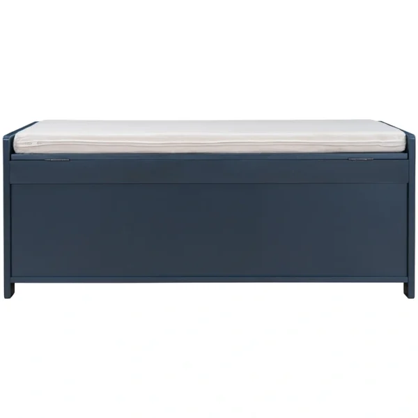 SINOFURN Farmhouse Blue Accent Bench with Storage Bench 43.5-in x 16-in x 18-in
