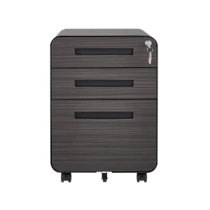 SINOFURN Gray Black 3-Drawer 15.8-in File Cabinet