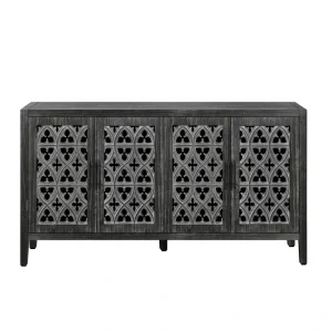 SINOFURN Traditional Black Tv Cabinet (Accommodates TVs up to 65-in)