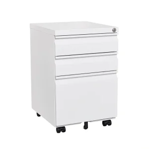 SINOFURN White 3-Drawer 15.4-in File Cabinet T726917359