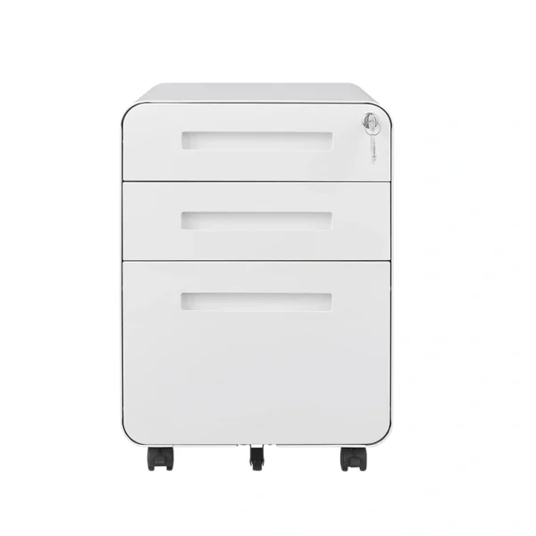 SINOFURN White 3-Drawer 15.8-in File Cabinet