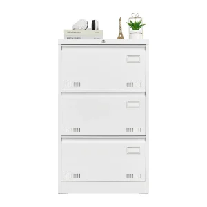 SINOFURN White 3-Drawer 23.6-in File Cabinet