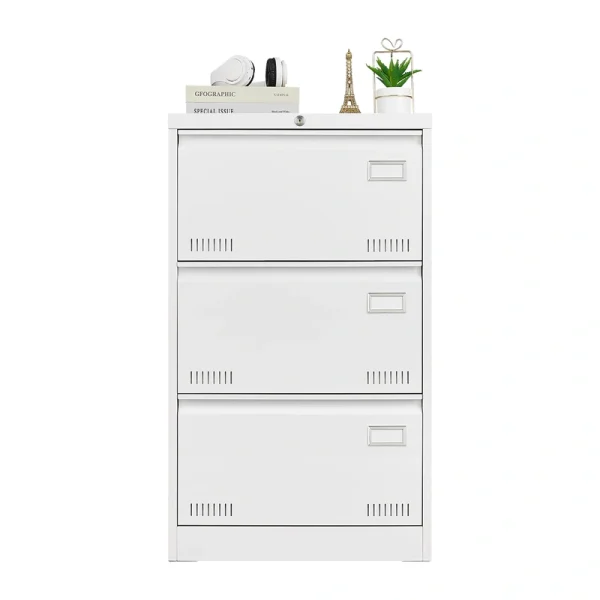 SINOFURN White 3-Drawer 23.6-in File Cabinet
