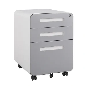 SINOFURN White+Gray 3-Drawer 15.8-in File Cabinet