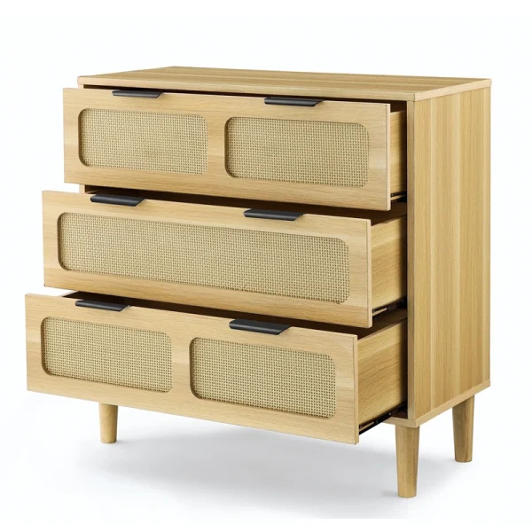 SINOFURN Wood 3-Drawer Accent Chest