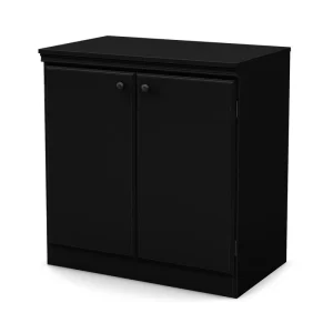 South Shore Furniture Morgan Pure Black 2-Shelf Office Cabinet