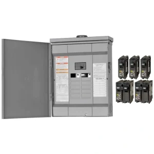 Square D Homeline 125 Amp 12-Space 24-Circuit Outdoor Main Breaker Plug-On Neutral Load Center – Value Pack