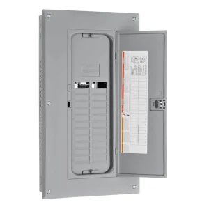 Square D Homeline 125 Amp 20-Space 40-Circuit Indoor Main Lug plug-on neutral Electrical Panel with Cover, Ground Bar