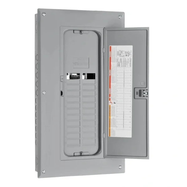 Square D Homeline 125 Amp 20-Space 40-Circuit Indoor Main Lug plug-on neutral Electrical Panel with Cover, Ground Bar