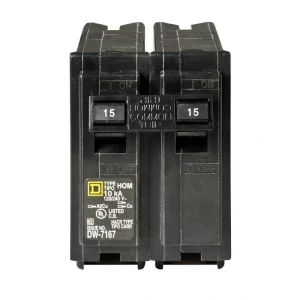Square D Homeline 15 Amp 2-Pole Circuit Breaker (6-pack)