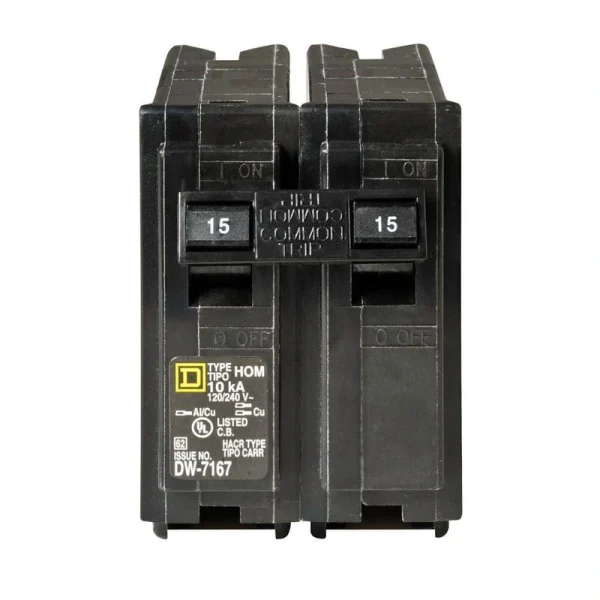 Square D Homeline 15 Amp 2-Pole Circuit Breaker (6-pack)