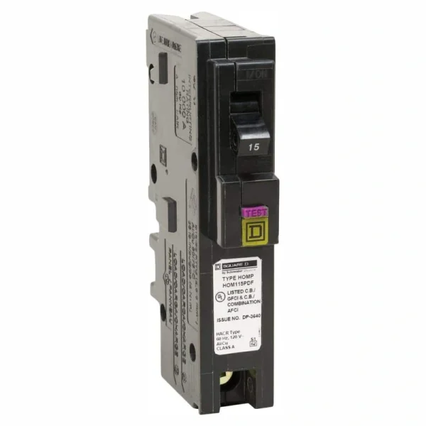 Square D Homeline 15 Amp Single-Pole Plug-On Neutral Dual Function (CAFCI and GFCI) Circuit Breaker (6-Pack)