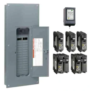 Square D Homeline 150 Amp 30-Space 60-Circuit Indoor Main Breaker Plug-On Neutral Load Center with Cover, Surge SPD – Value Pack