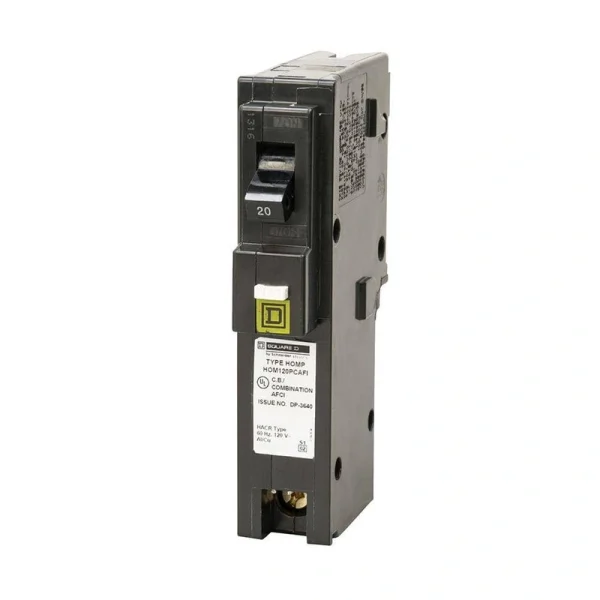 Square D Homeline 20 Amp Single-Pole Plug-On Neutral Combination Arc Fault Circuit Breaker (12-pack)