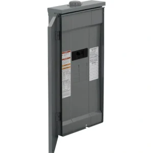 Square D Homeline 200 Amp 8-Space 16-Circuit Outdoor Main Breaker Electrical Panel with Feed-Thru Lug