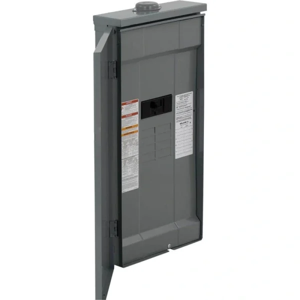 Square D Homeline 200 Amp 8-Space 16-Circuit Outdoor Main Breaker Electrical Panel with Feed-Thru Lug