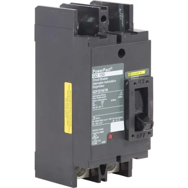 Square D PowerPact 150 Amp 25kA 2-Pole Q-Frame Molded Case Circuit Breaker