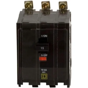 Square D QO 15 Amp 3-Pole Bolt-On Circuit Breaker
