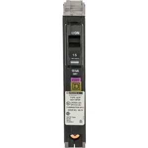 Square D QO 15 Amp Single-Pole Plug-On Neutral Dual Function (CAFCI and GFCI) Circuit Breaker (9-pack)