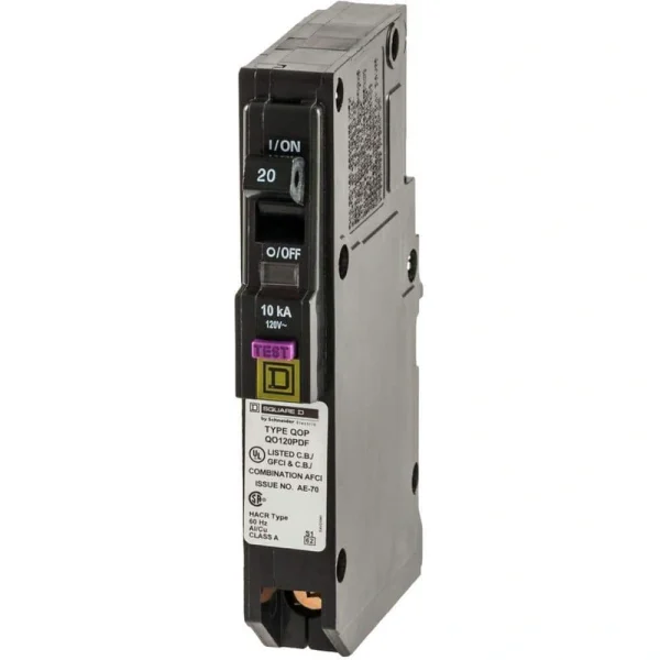 Square D QO 20 Amp Single-Pole Plug-On Neutral Dual Function (CAFCI and GFCI) Circuit Breaker (9-pack)