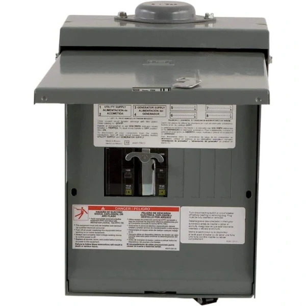 Square D QO 30-Amp 4-Space 8-Circuit Generator Main Breaker Outdoor Manual Transfer Switch