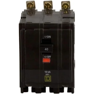Square D QO 40 Amp 3-Pole Bolt-On Circuit Breaker