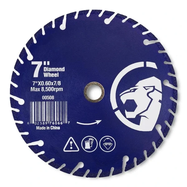 Stark 7 in. Diamond Edge Cut Off Abrasive Wheel with 7/8 in. Arbor T726937476